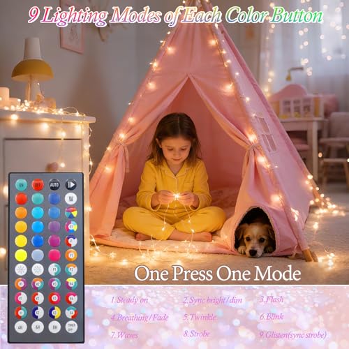 Fairy Lights 34 Colors Changing (Silvery Wire / 2 Pack 100LED/66FT)