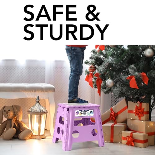 Folding Step Stool 13 Inch (Light Purple / 13 Inch)