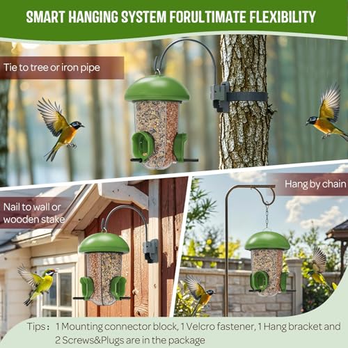 LONA Bird Feeder with 3 Compartments (Green / MAX)