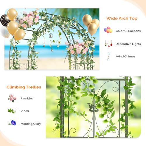 Garden Arbor Arch Archway for Wedding Ceremony Party (Olive Green / 7.9 FT)
