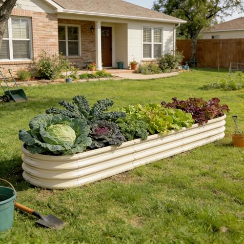 2 Pcs Galvanized Raised Garden Bed 6x2x1 ft (Green / 6x2x1ft)
