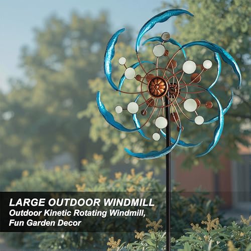 Senfalme Wind Spinners Outdoor Metal 360° Rotating (Lens Windmill)