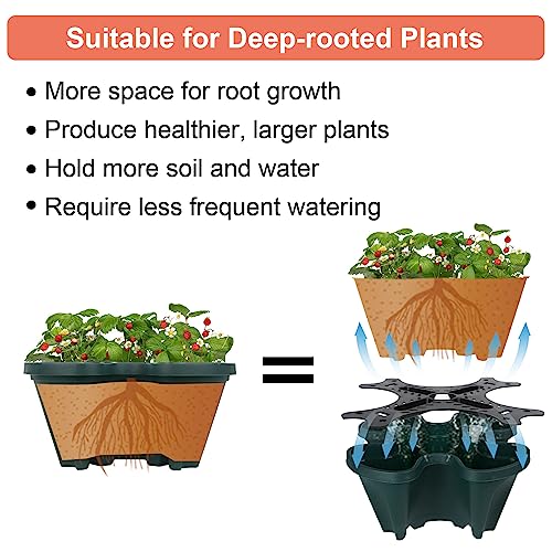 Stackable Planter (Dark Green / 5Tier-2 Pack)