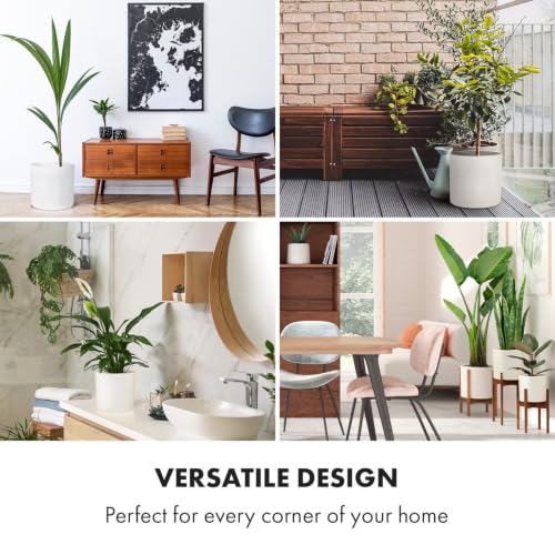 Large Planter for Indoor or Outdoor (Matte White / Set of 3: 8/10/11.8 Inch)