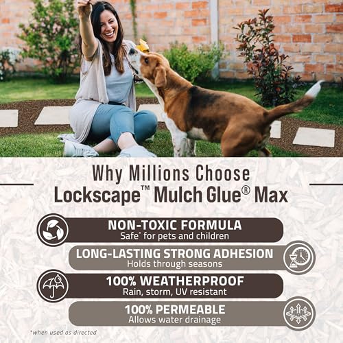 Max Lockscape RTU Rock and Mulch Glue for Landscaping w (1 Gallon)