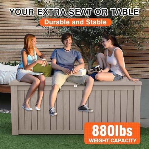 180 Gallon Outdoor Storage Box (Grey / 180GAL)