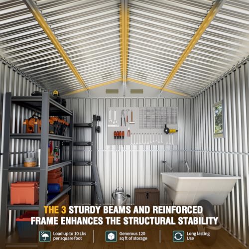 8x10 Ft Outdoor Storage Shed with Floor (8x10 FT/Base)
