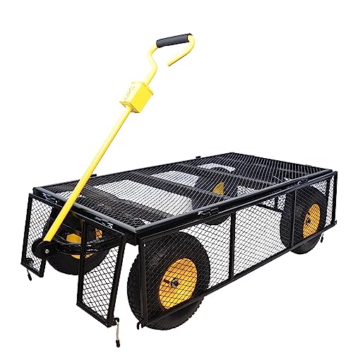 Garden cart The Load can Reach 1100 pounds (Big Black+yellow)