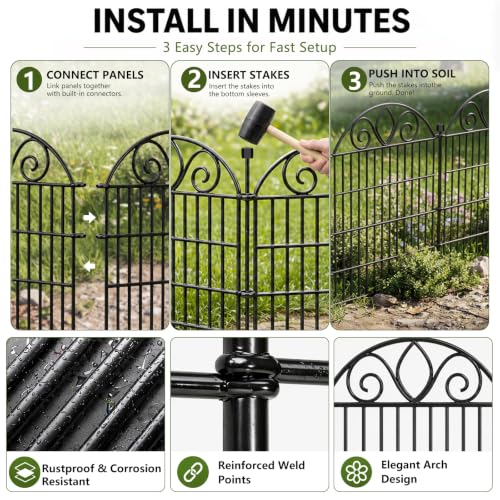 No Dig Garden Fence Outdoor for Yard (48 in(H) X 11.8 ft(L))
