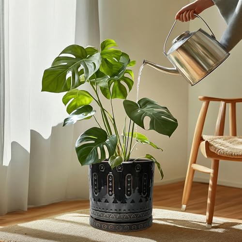 11.4 Inch Plant Pot Saucers (11.4 Inch / Black)