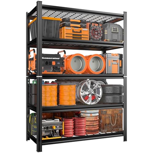 72''H Garage Shelving 3500LBS Capacity Heavy Duty Storage Shelves (5-Tier Wire 48''Wx24''Dx72''H)