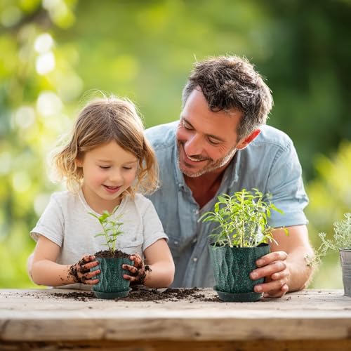 7/6.5/6/5.5/5/4.5/4 inch Plant Pots for Indoor Outdoor Plants, 7 Pack Thick Flower Pots with Drainage Holes and Saucers, Wave Texture Plastic Planters Nursery Pots, Black with Green Speckles (Black With Green Speckles / 7+6.5+6+5.5+5+4.5+4 inch 7 pieces)