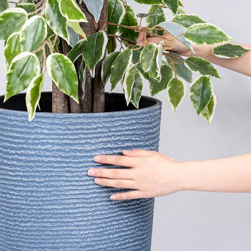 Set of 2 9 Gallon Tall Large planters for Outdoor (Sky Blue / 21IN)
