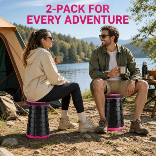 Upgraded Foldable Stool Thickened (Pink / 2pack)