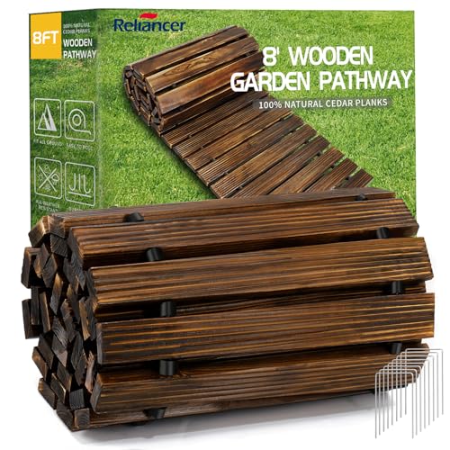 8' Wooden Garden Pathway (8ft (L) x 22in (W) / Brown-straight)