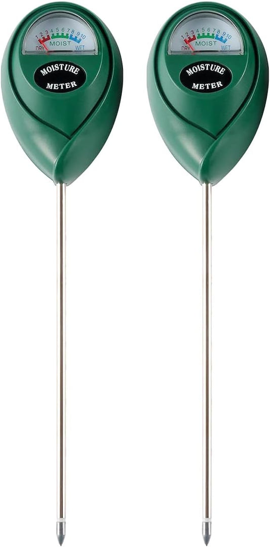 Soil Moisture Meter, 2 Pack Plant Water Meter Soil Meter Moisture Sensor Hygrometer for Indoor Outdoor Plant Care,No Battery Needed(Green)