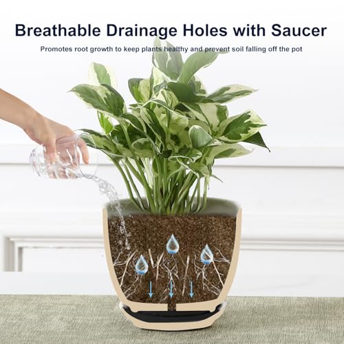 Sureasy Ceramic Indoor Plant Pots (4 Count)