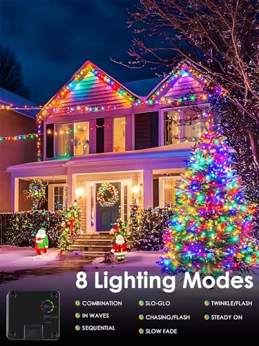 Solar Christmas Lights Outdoor 6 Pack 198FT 600LED String Lights Multicolor (Multicolor / 6 pack)