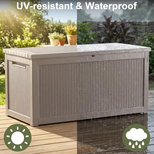 325 Gallon Outdoor Storage Box Waterproof (Grey / 325 Gallon)
