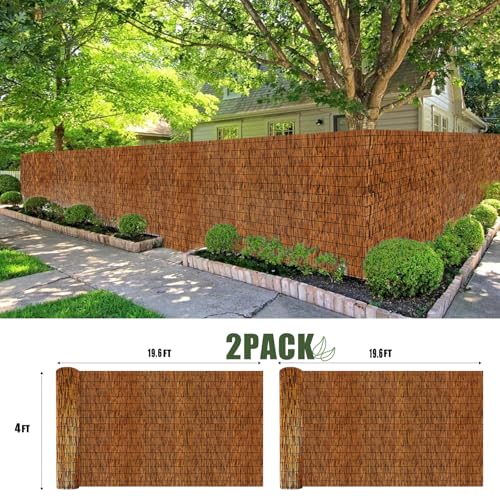 2 Pack Reed Bamboo Screen Fencing (4X19.6FT-2PACK)