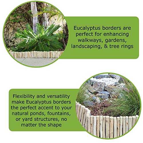 Natural Eucalyptus Wood Solid Log for Landscaping Edging Lawn Garden Fence Borders 72 in L x 6 in H x 1.25 in D