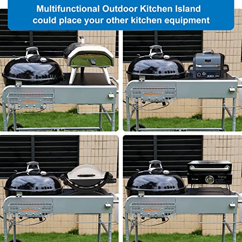 Grill Table for Weber 22" &18" Original Kettle (50" x 24.2" x 31.1" inches|30001)