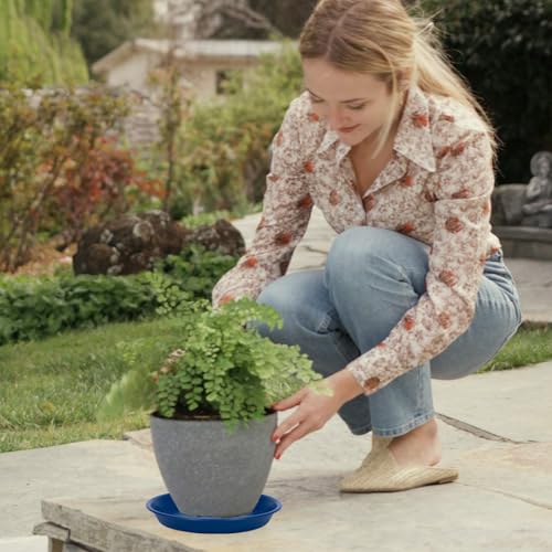 Plant Saucer Pot Tray 4 inch (4" - 6 Pack / Dark Blue)