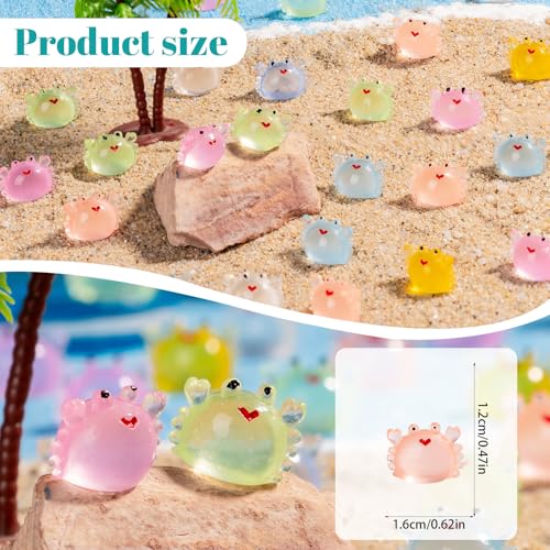 70 Pcs Mini Resin Crab Figurine Bulk Mini Crab Figurine Cake Decorations Cute Miniature Resin Sculpture Ornament Micro Landscape Office Garden Desk Party Tabletop Decor (Crab-70p)