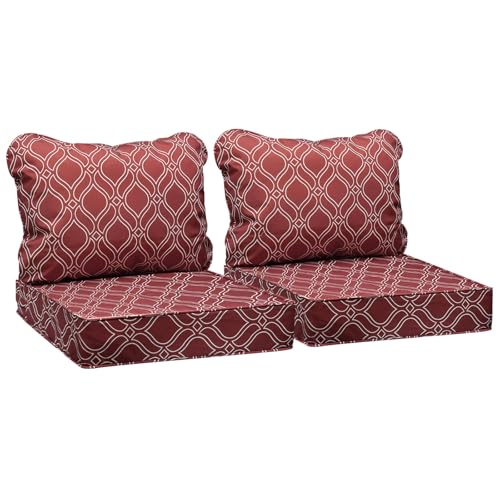 Outdoor Chair Cushions (Clay Red Vine Trellis / 23.5"x25.5"x5" / 23.5"x19")