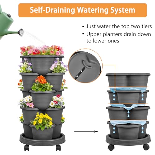 5 Tier Vertical Garden Planter (Dark Gray / 5 Tier)