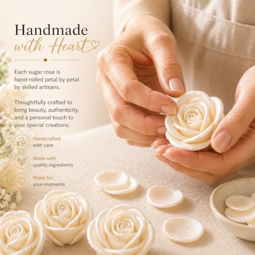 Metallic Edible Lumniscent Pearl Roses (Pearl)