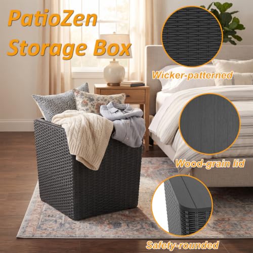 20 Gallon Outdoor Storage Deck Box (Black / 20 Gallon)