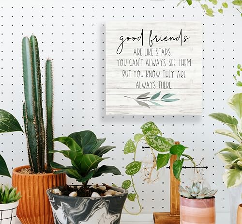 Good Friends Are Like Stars Wood Box Sign Desk Decor (Friends-white 8 / 8 x 8 inches)