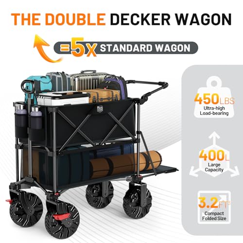 Push & Pull Double Decker Wagon (Black / With Push Handle)