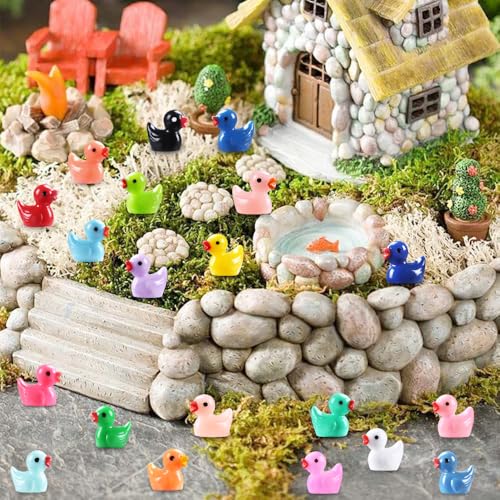 200pcs Mini Resin Ducks 20 Colors (200Pcs-colorful Ducks)