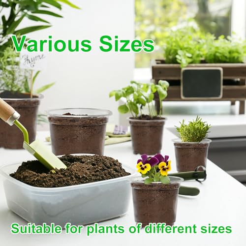 60 Pack 5/6/7 Inch Clear Nursery Pots with Drainage Holes, Clear Plant Pot for Planting, Transparent Plastic Plant Pots,Durable Seed Starting Pot for Succulents (5/6/7Inch-60Pack)