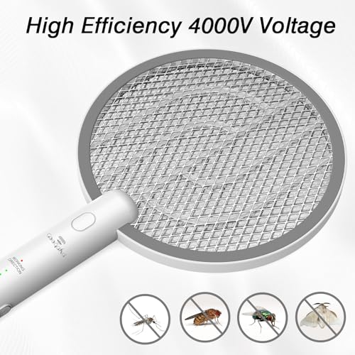 Electric Fly swatter Rechargeable (White-1Pcs)