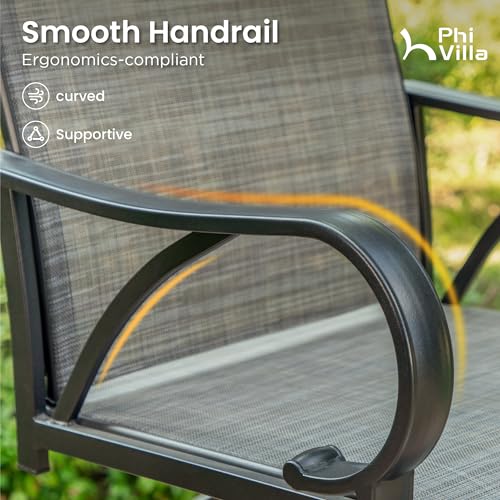 Outdoor Bar Stools 360°Swivel Set of 4 (Dark Gray / 4 Piece)