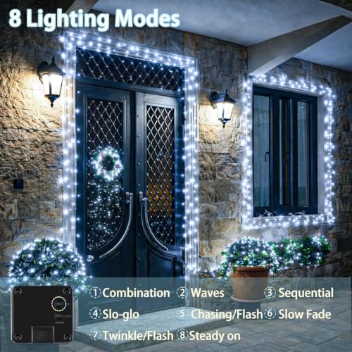 Solar Fairy Lights (Cool White / 2 Pack-200LED)
