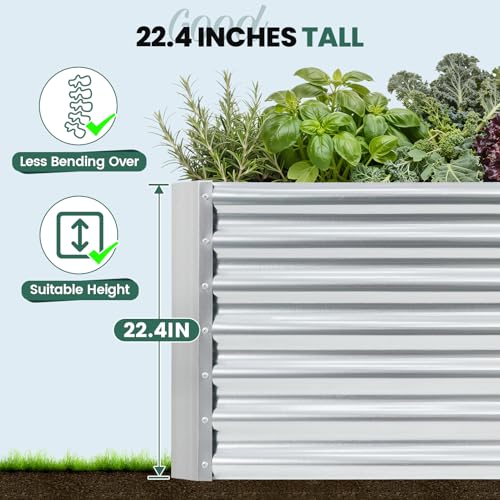 6x3x2 ft Galvanized Raised Garden Bed Kit (Silver / 6x3x2 ft)