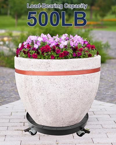 16 Inch Plant Caddy with Wheels Outdoor Indoor 2 Pack