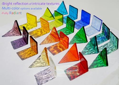 Large Size Textured Transparent Glass Mosaic Tiles (7.1 Ounce)