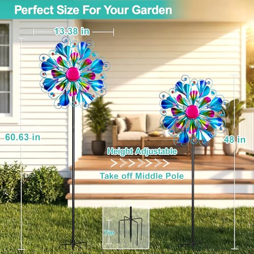 Solar Wind Spinner Outdoor Metal (Peacock Blue)