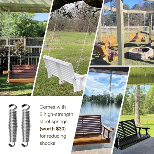 Wooden Porch Swing 2 (Iron Black / 4 FT Extra Large)