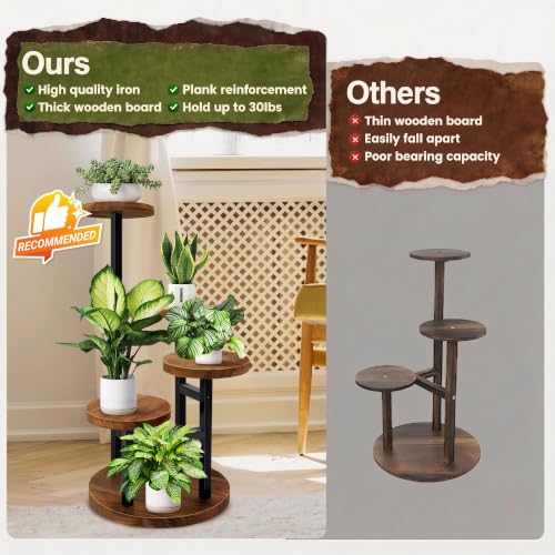 4 Tier Plant Stand Indoor (4 Tier-Brown)