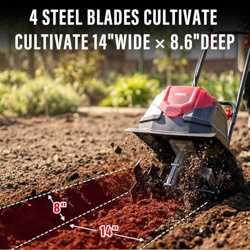 40V 12 Inch Cordless Garden Tiller Cultivator (12 inch)