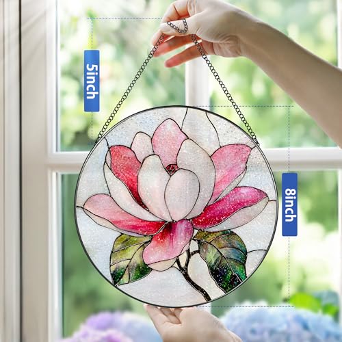 8 Inch Stained Glass Ornament (Magnolia)