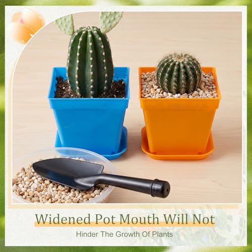 100 Pcs 4 Inch Small Plants Pot Bulk Flower Pots (Colorful)
