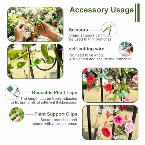 2.2M（86.7" H x 19.7" W） Black Iron Garden Trellis for Climbing Plants (4PCS-1)