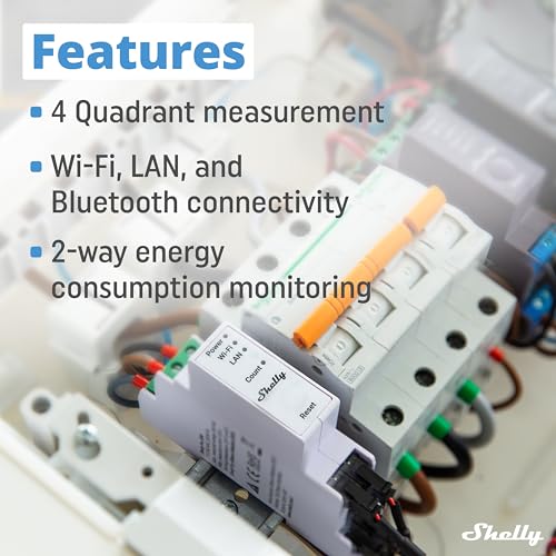 Pro 3EM (120A) | Wi-Fi & LAN, 3-Phase Smart Energy Meter | 2-Way Consumption | Home Automation | Bluetooth Gateway | Compatible with Alexa & Google Home | No Hub Required | Solar Panels (Pro 3EM 120A)